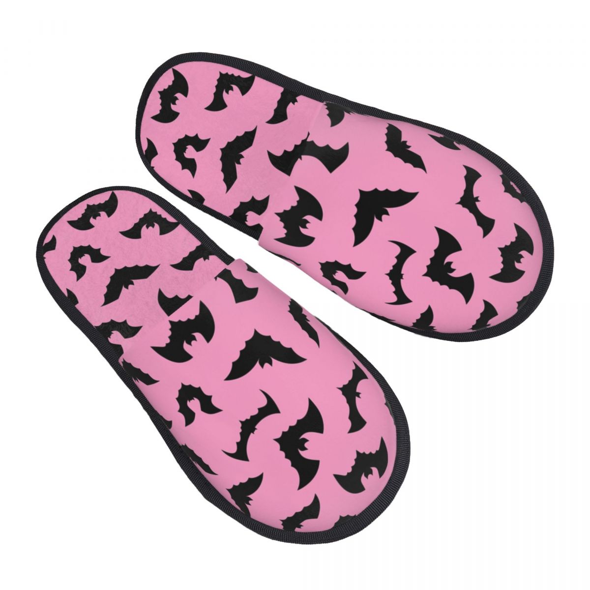 Men Shoes Black - Custom Pastel Goth Pink Black Bats