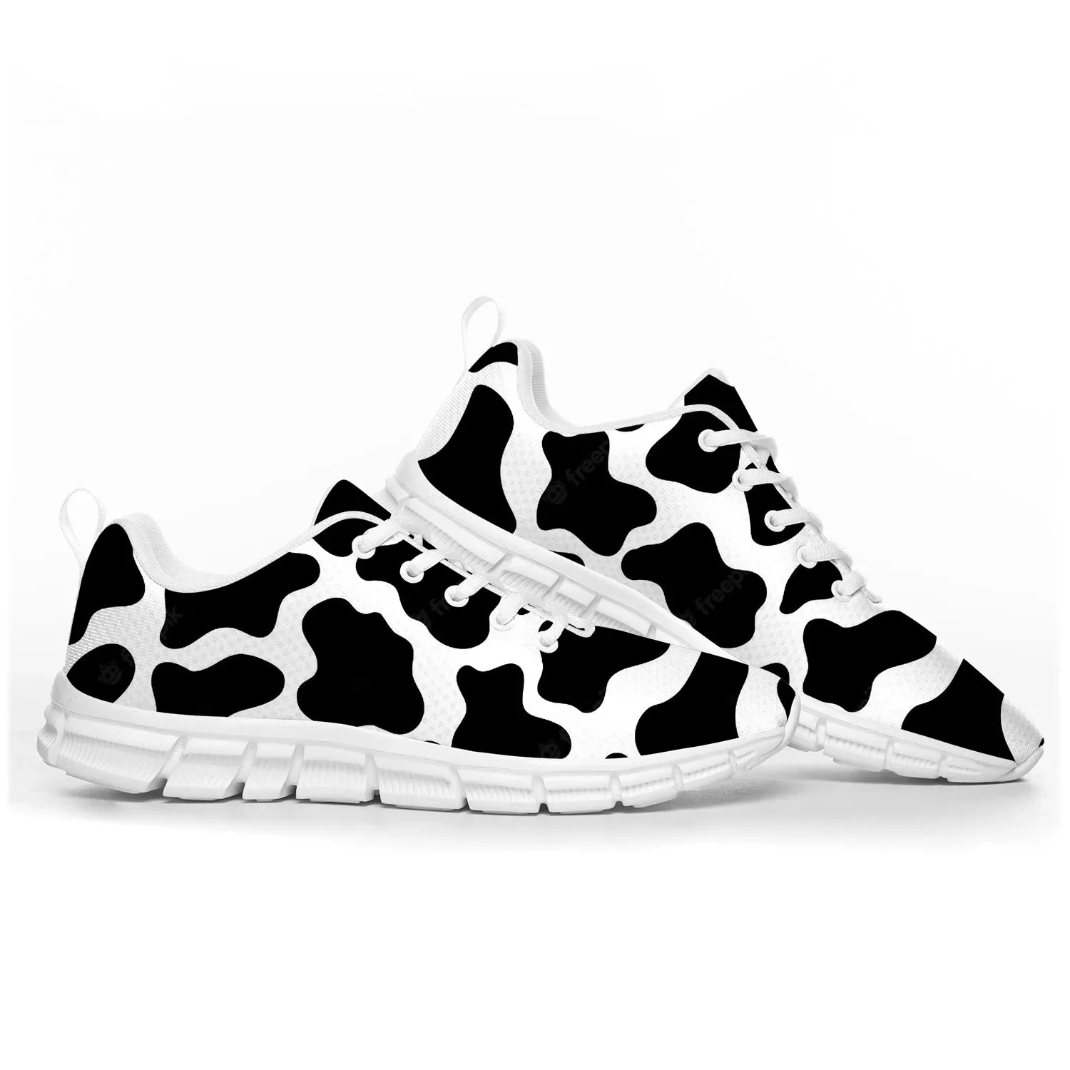 Men Shoes Marks - Cow Print 3D Pattern Sports Shoes