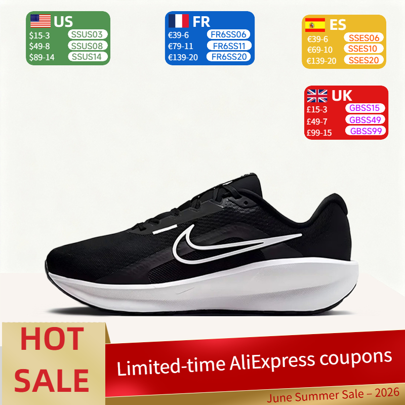 Men'S Shoes Nike Black - Nike DOWNSHIFTER 13 Men's Black/White Lightweight