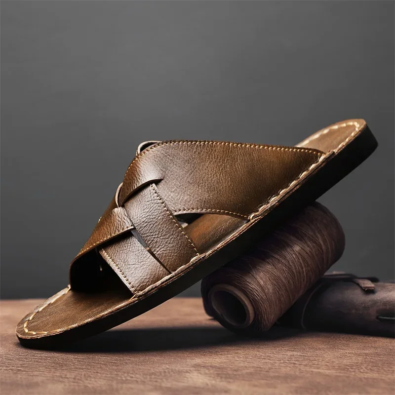Genuine Leather Men Casual San - огляд і ціна Men Shoes Marks