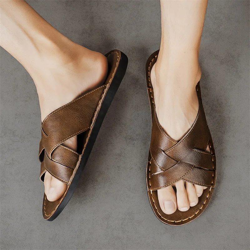 Genuine Leather Men Casual San - огляд і ціна Men Shoes Marks