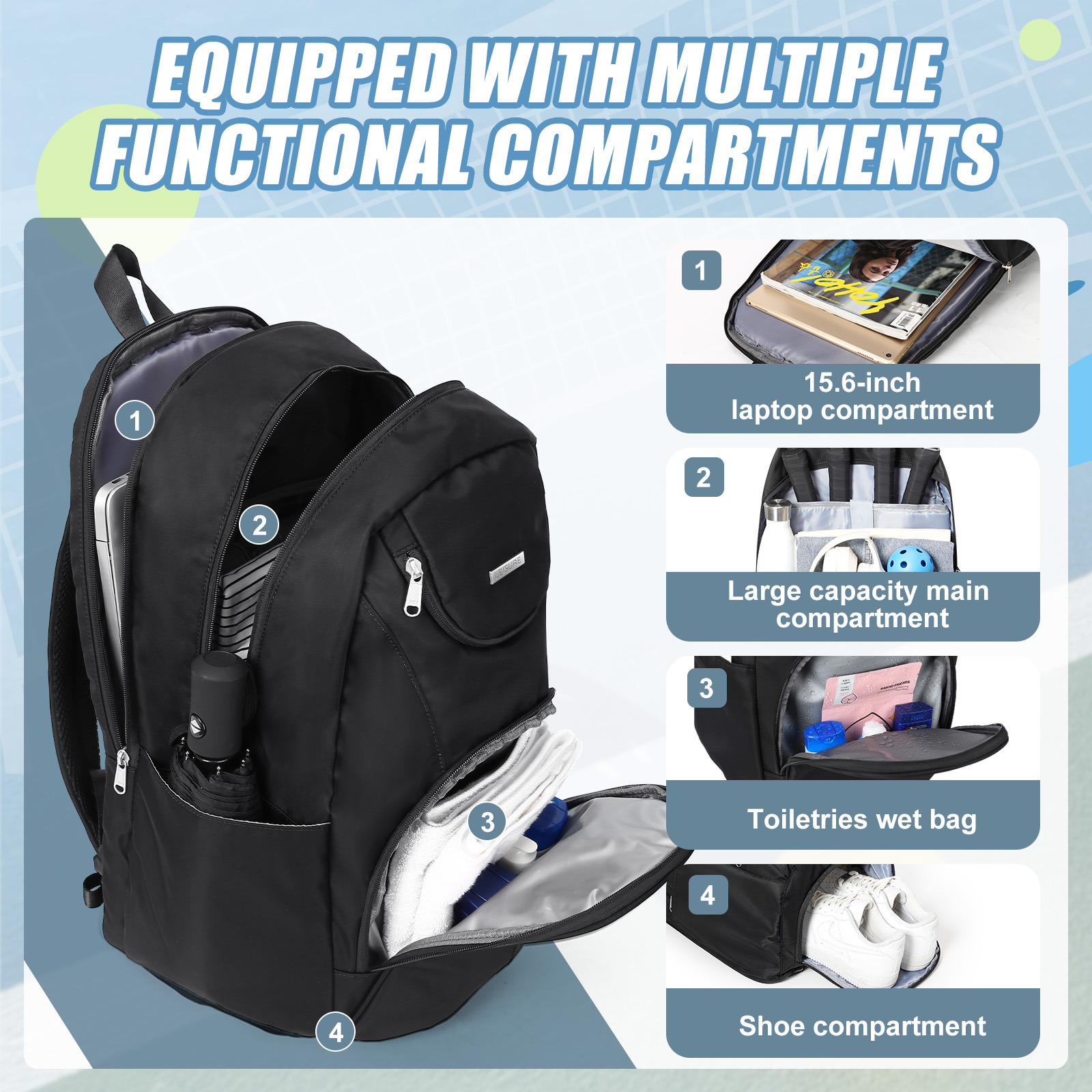 Tennis Bag Tennis Backpack 2 R - огляд і ціна Men'S Shoes To Women'S