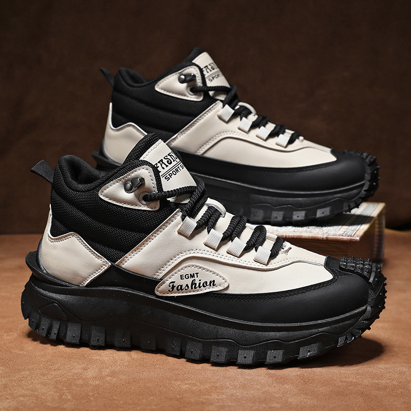 Men'S Black And White Mid Top  - огляд і ціна Men Shoes White Colour