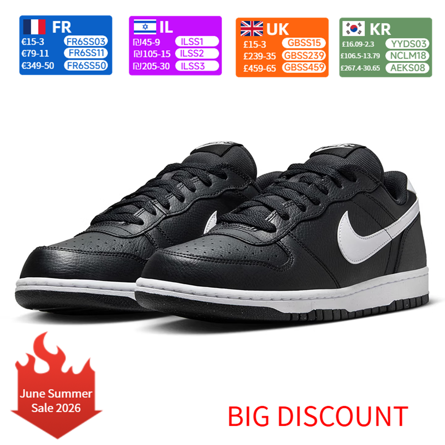 Nike Big NIKE LOW Casual Wear  - огляд і ціна Men'S Shoes Nike Black
