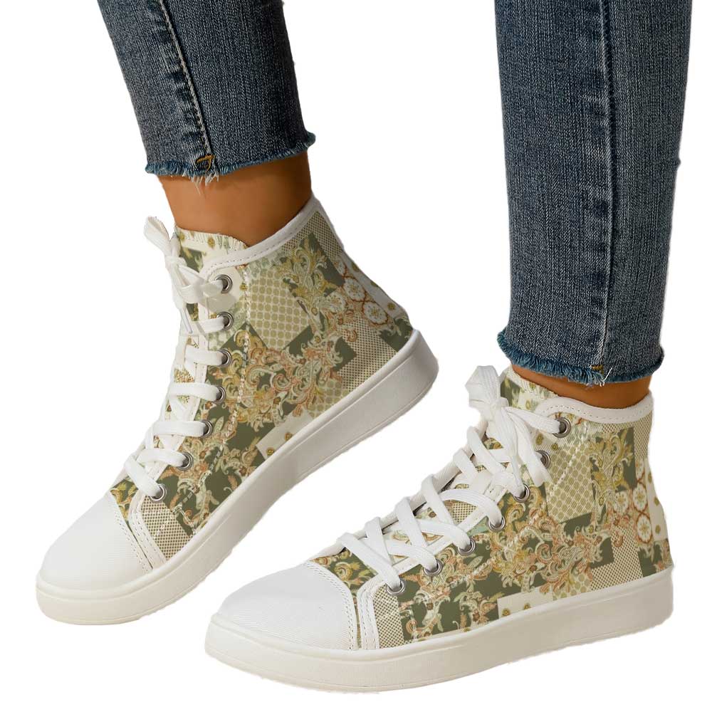 Women's Vintage Baroque Patchw - огляд і ціна Canvas Sneaker High
