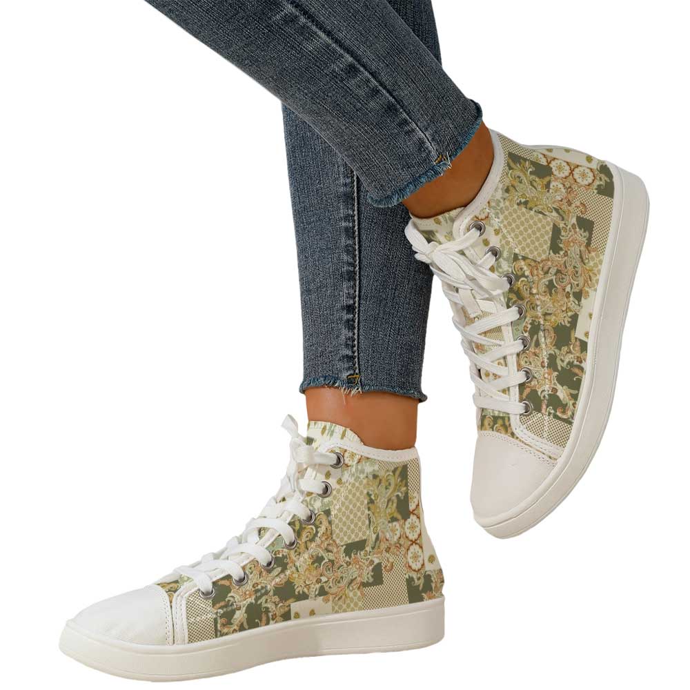 Women's Vintage Baroque Patchw - огляд і ціна Canvas Sneaker High