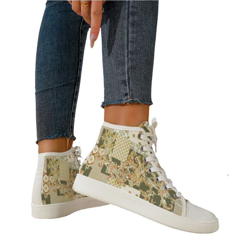 Women's Vintage Baroque Patchw - огляд і ціна Canvas Sneaker High