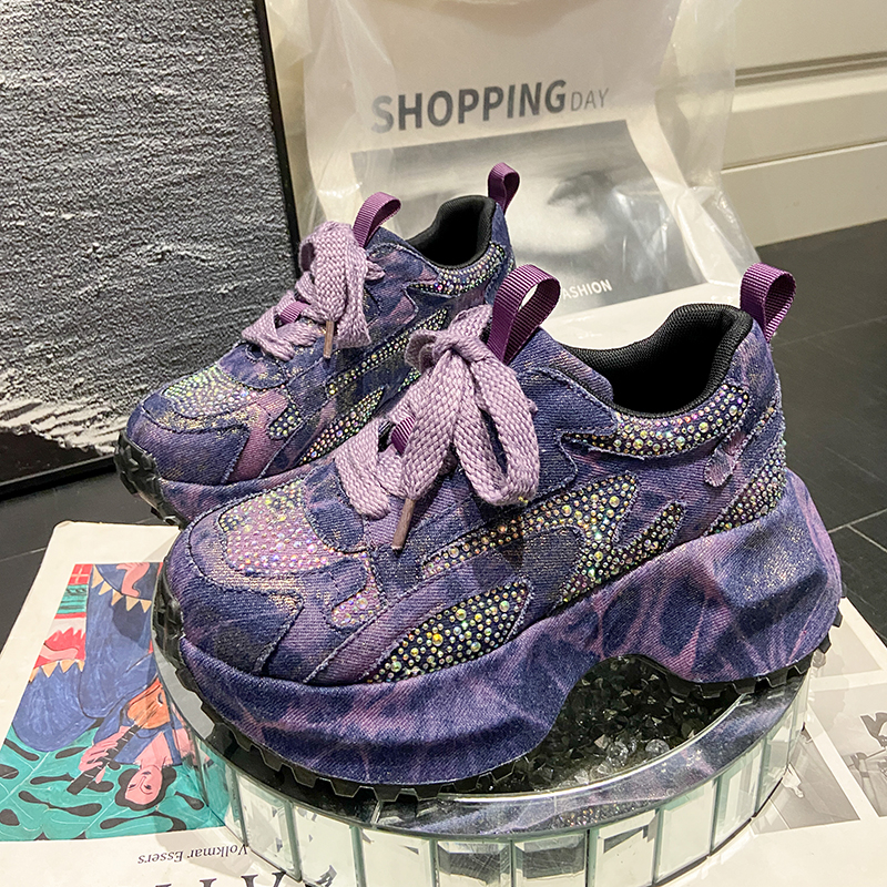 7CM Women Silver Crystal Casua - огляд і ціна Canvas Sneaker High