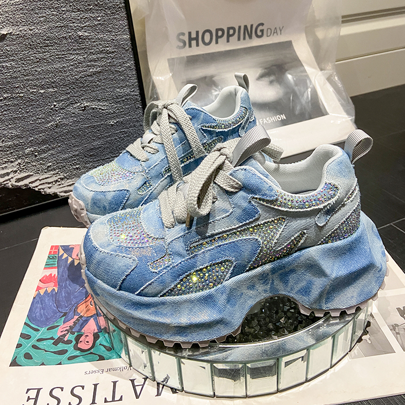 7CM Women Silver Crystal Casua - огляд і ціна Canvas Sneaker High