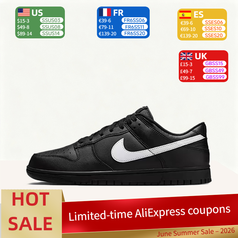 Nike Dunk Low-Top Skate Shoes  - огляд і ціна Men'S Shoes Nike Black
