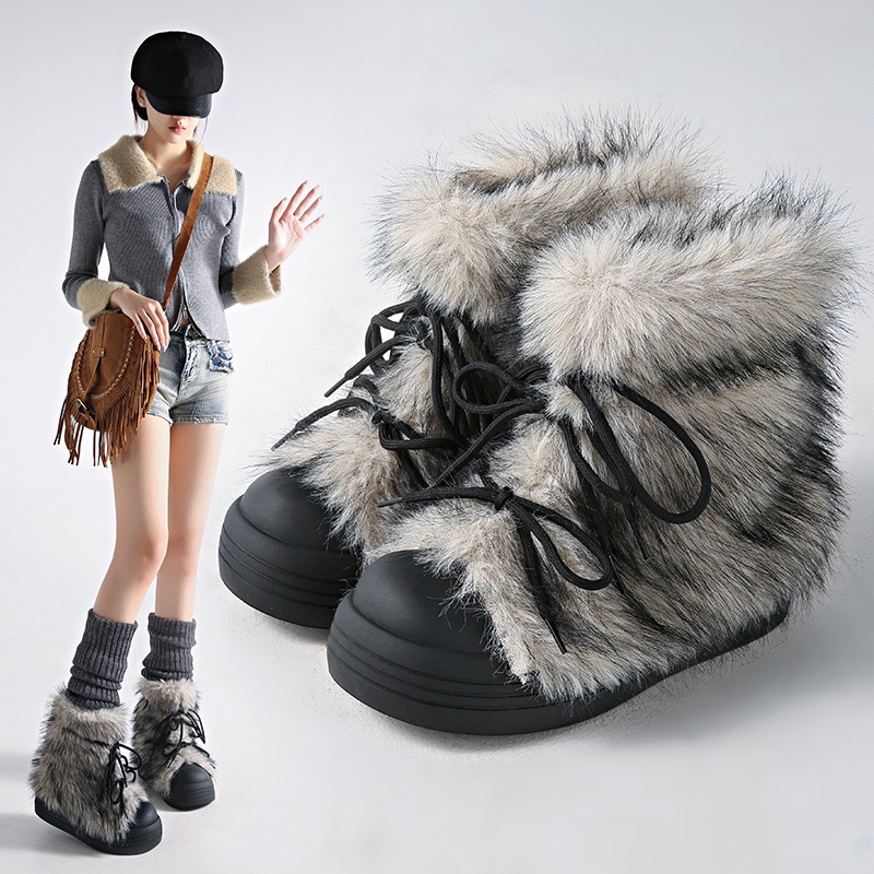 Retro Trendy Hairy Snow Boots  - огляд і ціна Winter Boot Insulated