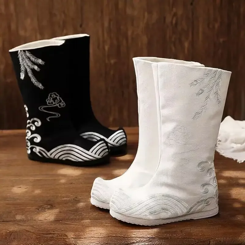 Chinese Hanfu Embroidered Boot - огляд і ціна Men Shoes White Colour