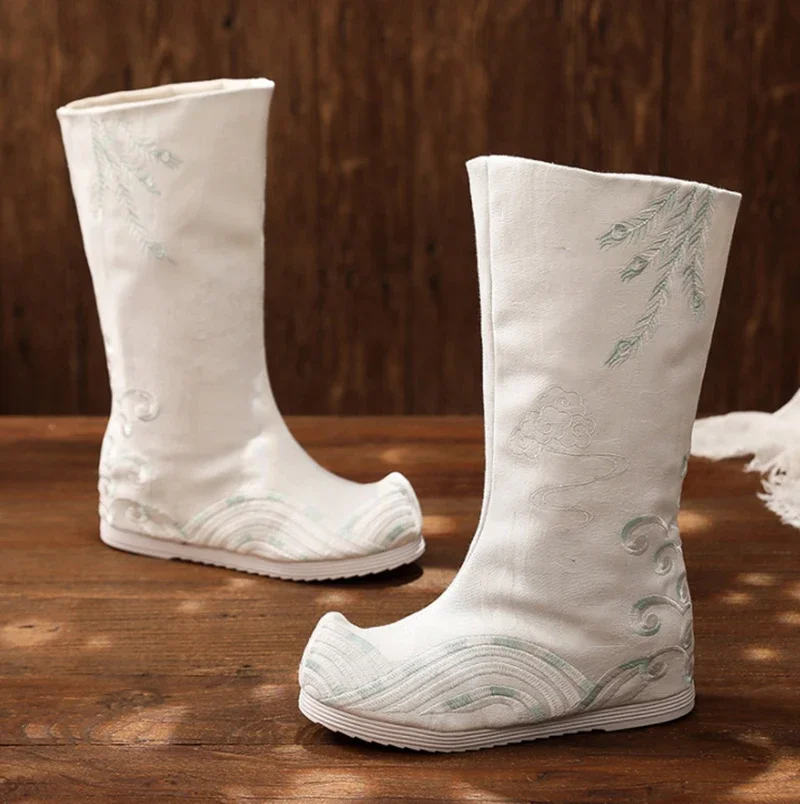 Chinese Hanfu Embroidered Boot - огляд і ціна Men Shoes White Colour