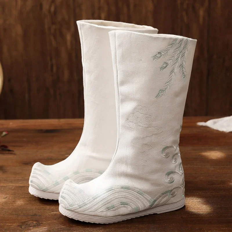 Chinese Hanfu Embroidered Boot - огляд і ціна Men Shoes White Colour