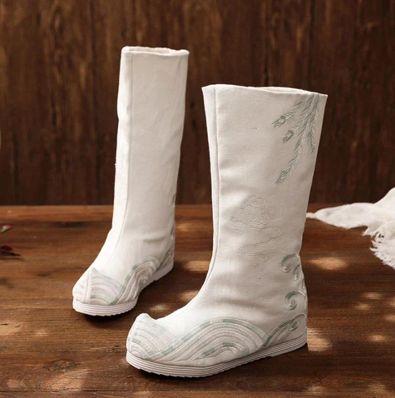 Chinese Hanfu Embroidered Boot - огляд і ціна Men Shoes White Colour